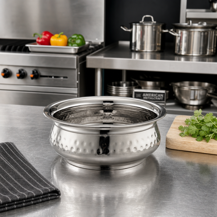 Product image #2 for American Metalcraft 5-Inch Round Stainless Steel Hammered Serving Bowl, 16 oz.
