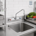 Thumbnail image #2 for T&S Brass B-1128-CR Wall-Mount Workboard Faucet with 8-Inch Centers, 12-Inch Convertible Swing Spout, 2.2 GPM Aerator