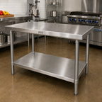 Thumbnail image #2 for John Boos SSK4-2430 30"W x 24"D 14-Gauge Type 300 Stainless Steel Undershelf for Work Tables