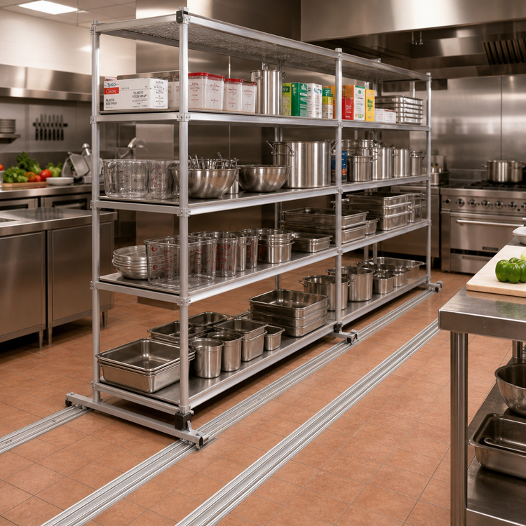 Product image #2 for Eagle Group Floor-Trak Double-Deep Floor Track Kit, 27 Ft. Long, 3 Aluminum Tracks