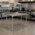 Thumbnail image #2 for Klinger's Trading 84-Inch Stainless Steel Open Base Work Table with 2-Inch Rear Up-Turn