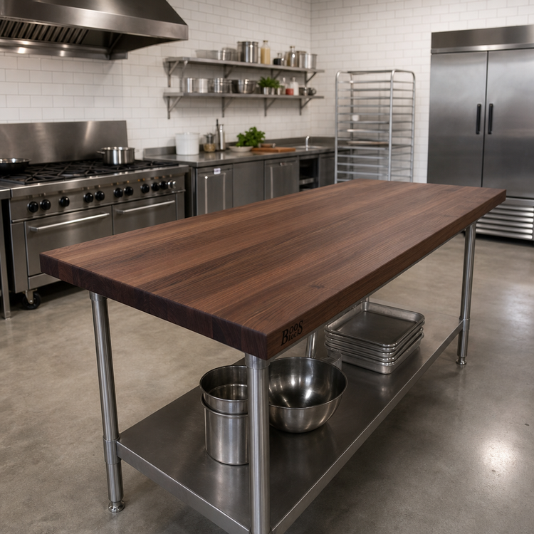 Product image #2 for John Boos Boos Block American Black Walnut Edge Grain Kitchen Countertop, 120 x 36 x 1-1/2 Inches
