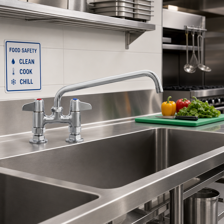 Product image #2 for equip 4-Inch Center Deck Mount Manual Faucet with 12-Inch Swing Nozzle