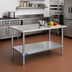 Thumbnail image #2 for Sapphire Manufacturing 48-Inch x 30-Inch 18-Gauge 400-Series Stainless Steel Work Table with Adjustable Undershelf