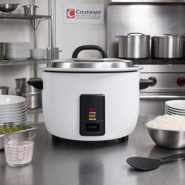 Product image #2 for Crestware RC30 Commercial Countertop Rice Cooker, 30-Cup Uncooked Capacity