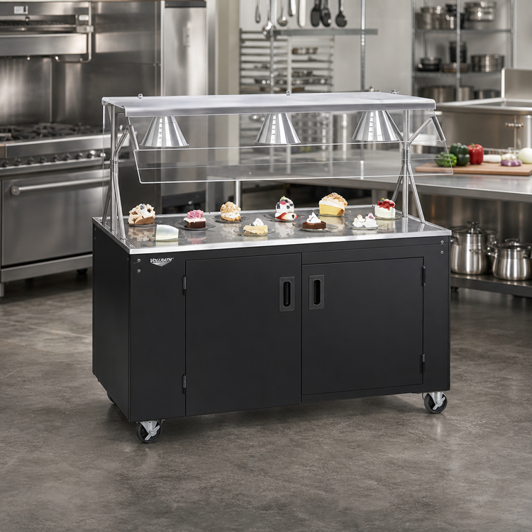 Product image #2 for Vollrath 2-Series Affordable Portable 46-Inch Utility Station with Storage Doors and Lighted Breath Guard