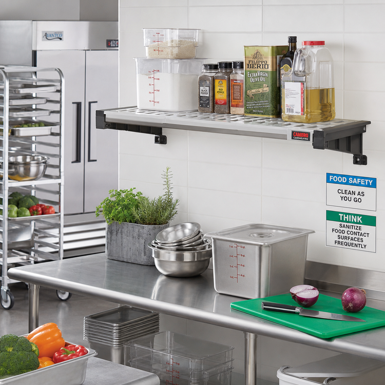 Product image #2 for Cambro Camshelving Elevation 14 x 48-Inch Vented Wall Shelf Kit
