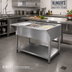 Thumbnail image #2 for Klinger's Trading CP3 Stationary 3-Pan Ice-Cooled Stainless Steel Cold Pan Table