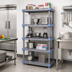 Thumbnail image #2 for Quantum QP185450SS-5 54 x 18 x 50-Inch Polymer Shelving Unit, 5 Solid Shelves, 2,000-lb. Capacity, Gray