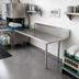 Thumbnail image #2 for John Boos E-Series 72-Inch Clean Straight Dish Table with 10-Inch Boxed Backsplash, Left-to-Right Operation