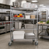 Thumbnail image #2 for Eagle Group 4-Tier Chrome Wire Dolly Truck with 36 x 21 Inch Shelves and Swivel/Brake Casters