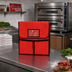 Thumbnail image #3 for Omcan USA 24 x 24 Inch Red Artificial Leather Pizza Delivery Bag for 22-Inch Boxes