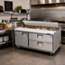Thumbnail image #2 for Everest Refrigeration Two-Section Sandwich Prep Table with 1 Door, 2 Drawers, 18-Pan Top, 71-1/8-Inch Wide