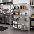 Thumbnail image #2 for Quantum WR54-3636S 36"W x 36"D x 54"H 4-Shelf Wire Shelving Starter Unit, 304 Stainless Steel, Stationary