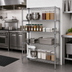 Thumbnail image #2 for Quantum 36-Inch x 36-Inch x 54-Inch Wire Shelving Starter Kit, 4-Shelf, 304 Stainless Steel