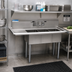 Thumbnail image #2 for BK Resources Three-Compartment Convenience Store Sink with Left 15-Inch Drainboard