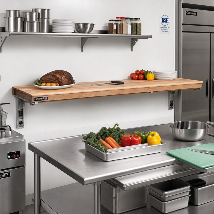 Product image #2 for Eagle Group 94-1/2-Inch Hardwood Carving Station Cutting Board with Drop Brackets