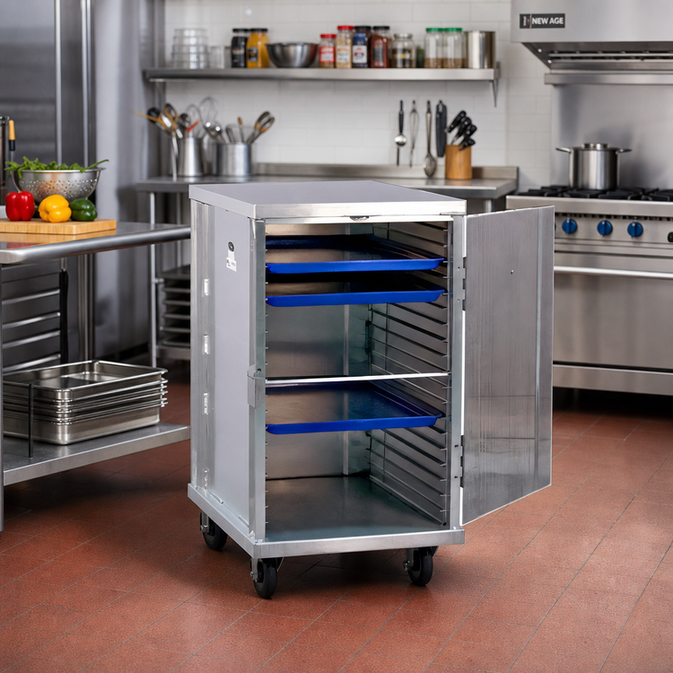 Product image #2 for New Age Half-Height Mobile Enclosed Aluminum Pan Rack for 20 Full-Size 18 x 26 Inch Pans