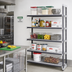 Thumbnail image #2 for Cambro Camshelving Elements XTRA 21-Inch x 48-Inch x 84-Inch 5-Tier Stationary Add-On Polymer Shelving Unit, Speckled Gray