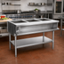 Thumbnail image #2 for Eagle Group AWTP3-NG Water Bath Natural Gas Hot Food Table with Open Base and 3 Pan Openings