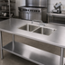 Thumbnail image #2 for Advance Tabco Double Bowl Welded Sink Into Table Top, 16 x 20 x 14 Inch Bowls, Faucet Included