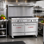 Thumbnail image #2 for Southbend (Middleby) Ultimate 4481AC-7R 48-Inch Commercial Natural Gas Range, 6 Open Burners, Convection Oven, Cabinet Base, Hi-Shelf