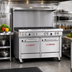 Thumbnail image #2 for Ultimate 48-Inch Commercial Gas Range with 6 Open Burners, Convection Oven and Cabinet Base