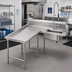 Thumbnail image #2 for Advance Tabco L-Shaped Island Soil Dishtable with Left Operator Position and Pre-Rinse Sink, 143-Inch, 16 Gauge 304 Stainless Steel
