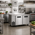 Thumbnail image #2 for Hoshizaki Steelheart 60-Inch Two-Section Worktop Refrigerator with 2 Solid Doors