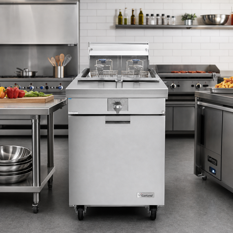 Product image #2 for Garland Master Series 24-Inch Heavy-Duty Range-Match Gas Fryer, 70 lb. Fat Capacity