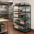 Thumbnail image #2 for QuadPLUS 5-Tier Stationary Wire Shelving Starter Unit, 48 x 24 x 74 Inches, Green Epoxy Finish