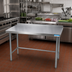Thumbnail image #2 for BK Resources 72-Inch x 30-Inch Stainless Steel Open Base Riser Top Work Table with Galvanized Legs
