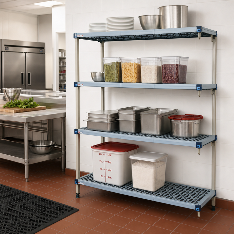 Product image #2 for MetroMax Q 60W x 24D x 63H 4-Shelf Polymer/Wire Add-On Shelving Unit