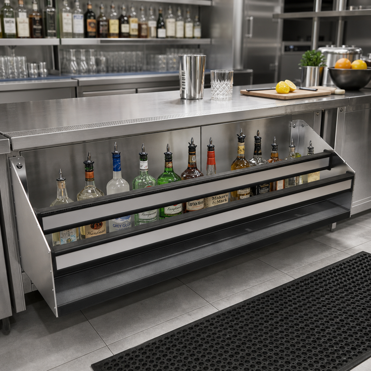 Product image #2 for Glastender 42-Inch Double Speed Rail with Open Step-and-Rail Design, Stainless Steel