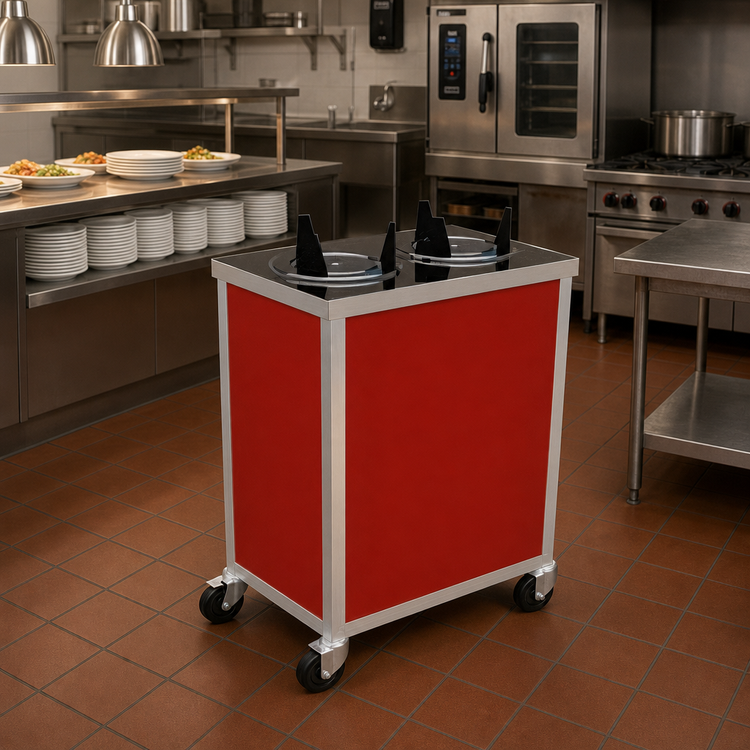 Product image #2 for Atlas Metal MEPD2H-6-1/2 Heated Mobile Plate Dispenser with Two Tubes