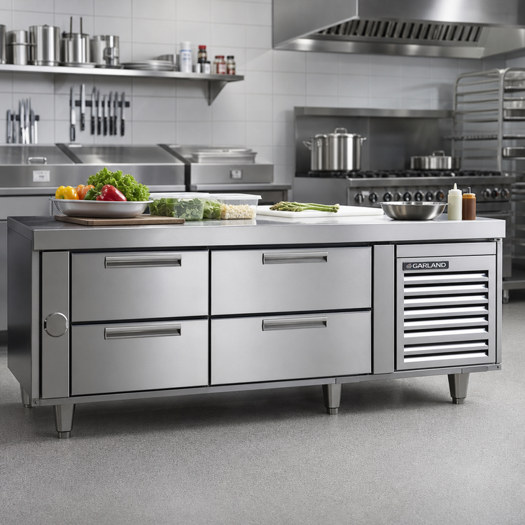 Product image #2 for Garland Polar Cuisine 48-Inch Self-Contained Freezer Base with Two 19-Inch Drawers, Stainless Steel, 115V
