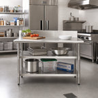 Thumbnail image #2 for Eagle Group 3048SADJUS-18/4-X Adjustable 18-Gauge 430 Stainless Steel Work Table Undershelf, 48"W x 30"D