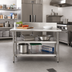 Thumbnail image #2 for Adjustable 18/430 Stainless Steel Work Table Undershelf, 48 x 30 Inches