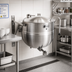 Thumbnail image #2 for Legion LTWT-40 40-Gallon Wall-Mounted Stationary Direct Steam Kettle, 2/3 Jacketed, 304 Stainless Steel Liner