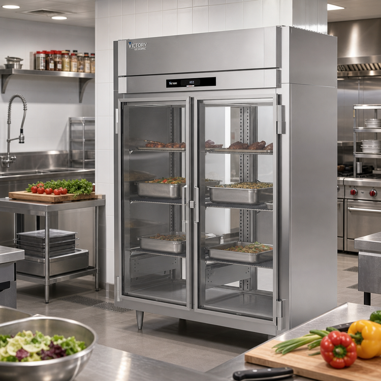 Product image #2 for Victory UltraSpec 2-Section Pass-Thru Extra Wide Glass Door Reach-In Heated Holding Cabinet