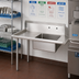 Thumbnail image #2 for BK Resources 48-Inch Straight Left-to-Right Soiled Dish Table with 20 x 20 x 8 Sink and 10-Inch Backsplash