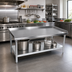 Thumbnail image #2 for BK Resources Stainless Steel Equipment Stand with Galvanized Undershelf, 73 x 30 x 26 Inches