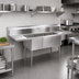 Thumbnail image #2 for John Boos E-Series 3-Compartment Stainless Steel Sink with Left & Right Drainboards, 60 x 19-1/2 x 43-3/4 Inches