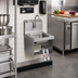 Thumbnail image #2 for John Boos Pro-Bowl Wall-Mount Hands-Free Hand Wash Sink with 9 x 9 x 5-Inch Bowl, Double Knee Valves, and Faucet Included