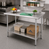 Thumbnail image #2 for Advance Tabco Special Value Series 48-inch x 30-inch Stainless Steel Work Table with 1-1/2-inch Rear Splash and Adjustable Undershelf