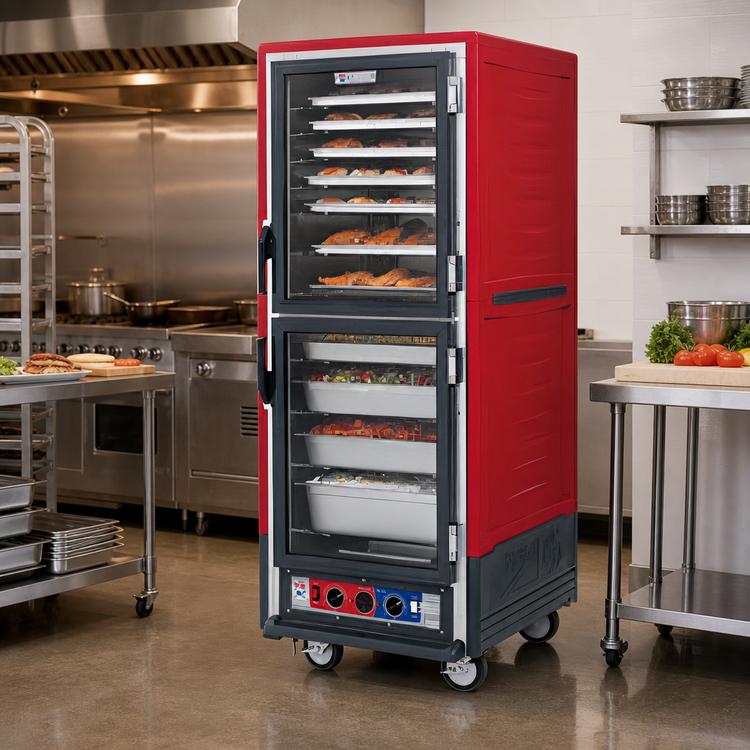 Product image #2 for Metro C5 3 Series Full-Height Low Watt Heated Holding and Proofing Cabinet with Red Insulation Armour and Clear Dutch Doors