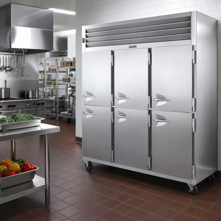 Product image #2 for Traulsen Spec-Line RLT332WUT-HHS Three-Section Standard Depth Reach-In Freezer with Half-Height Solid Doors