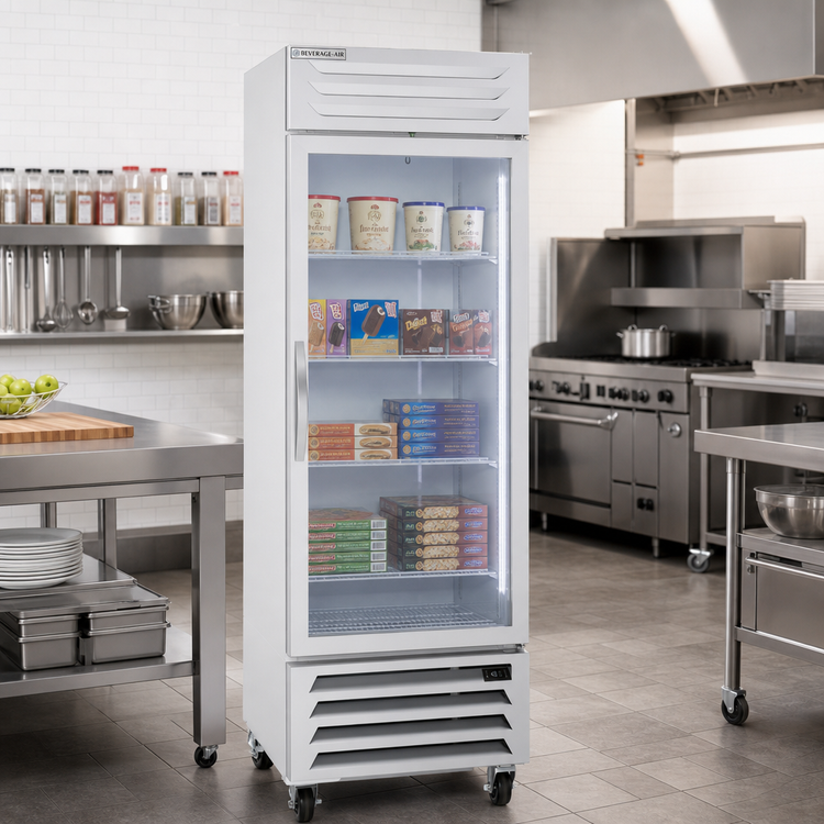 Product image #3 for Beverage-Air Vista® Series One-Section Reach-In Display Freezer with Hinged Glass Door, 19.08 Cu. Ft.