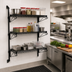 Thumbnail image #2 for Quantum Wall-Mounted Cantilever Starter Unit with 3 Wire Shelves and 54-Inch Posts