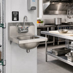 Thumbnail image #2 for Eagle Group HSA-10-FW-1X Wall-Mounted Hand Wash Sink, 304 Stainless Steel, Wrist-Handle Faucet, 13-1/2 x 9-3/4 x 6-3/4 in. Bowl